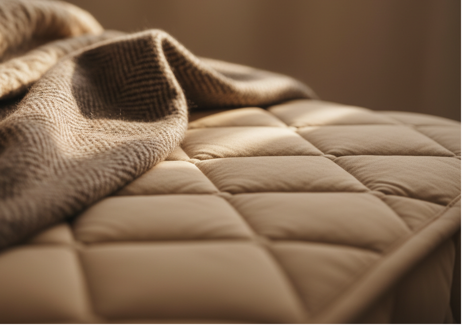 ぬく活は寝具で整う ちょうど良い贅沢の冬支度
毛布や敷パッドの質感接写 温色トーン ベージュ ブラウン 余白多めで安心感