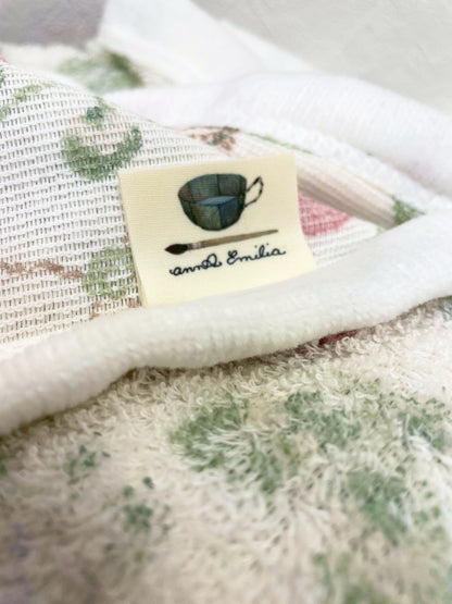 【Anna Emilia】 アンナエミリア 　オーガニックコットン　パイルケット 「野いちご＆リーフ」