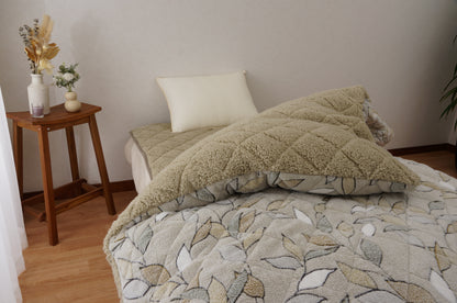 【ねむりの森】毛布にもなる　わた入りあったか掛カバー「リーフ」