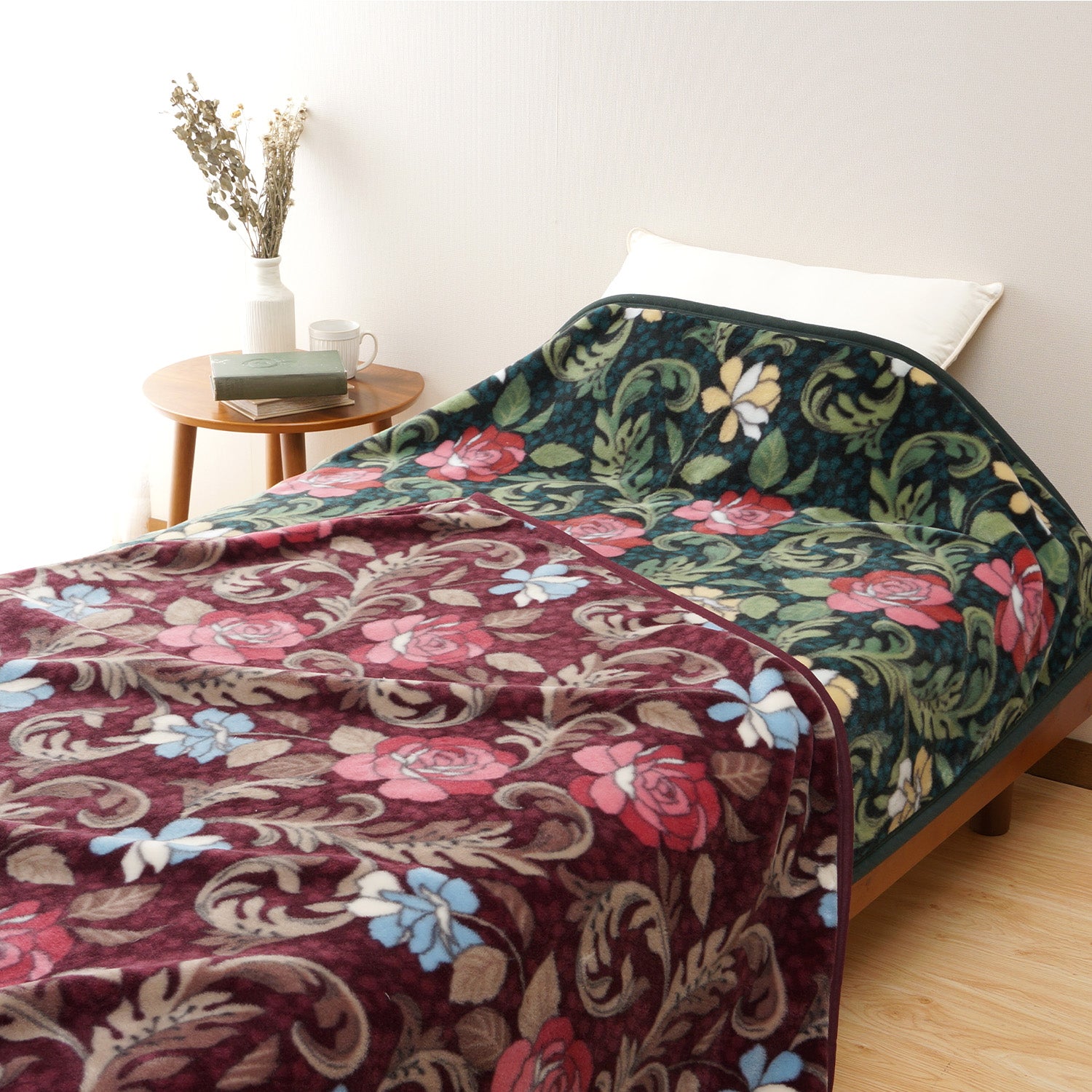 【DearJapan】 ディアジャパン 襟元3重ニューマイヤー毛布 「アンティークローズ」