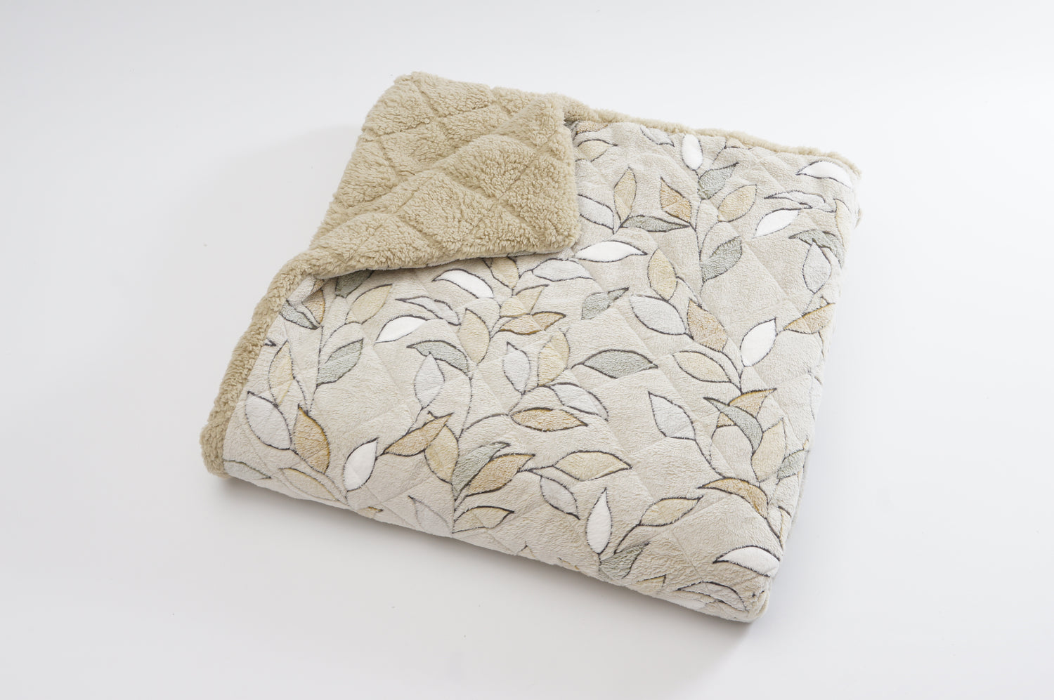 【ねむりの森】毛布にもなる　わた入りあったか掛カバー「リーフ」