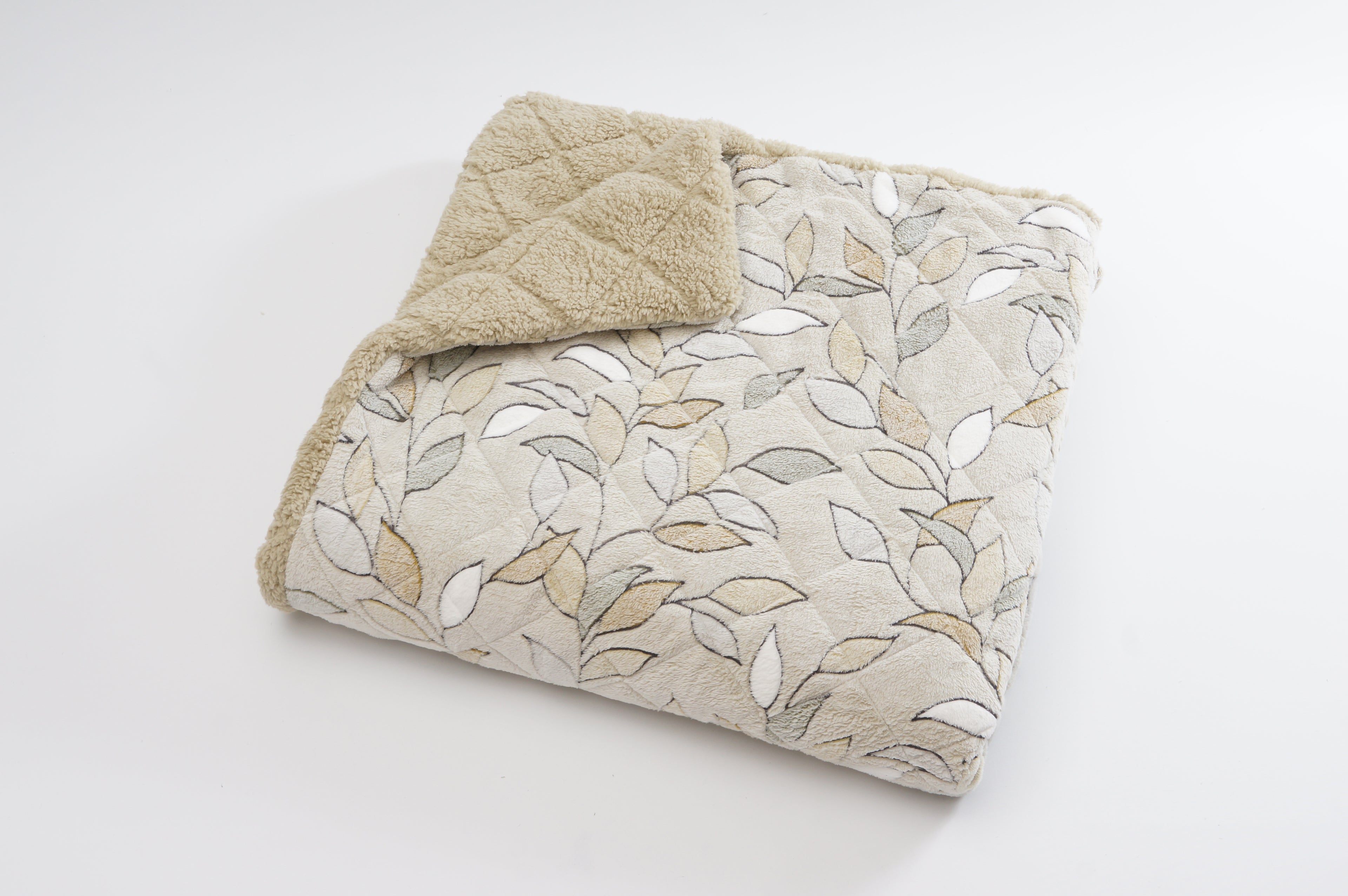 【ねむりの森】毛布にもなる　わた入りあったか掛カバー「リーフ」