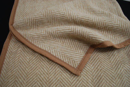 【国産】キャメル混ウール毛布 (毛羽部分)