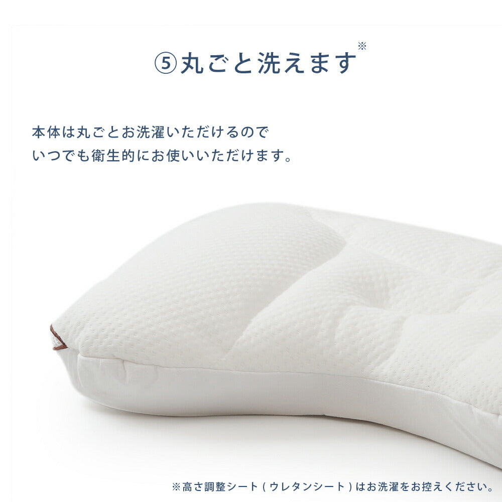 肩楽＆首ストレート枕 高さ調整シート付