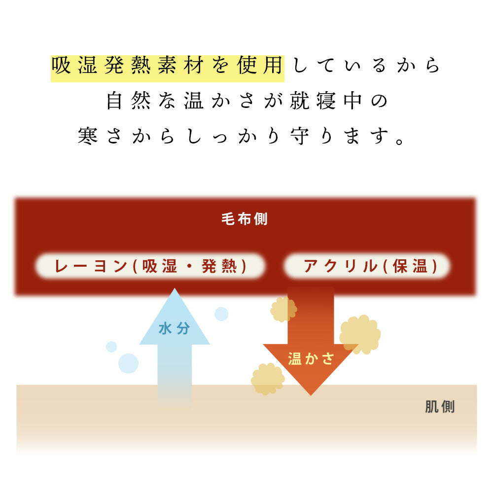 ON℃MORE 吸湿発熱素材 あたたかニューマイヤー毛布